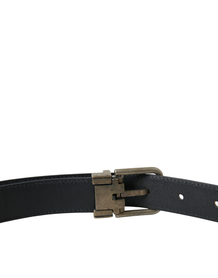  - Dolce & Gabbana Elegant Blue Leather Belt with Metal Buckle - BEL9093 - 95 - Ask Me Wear