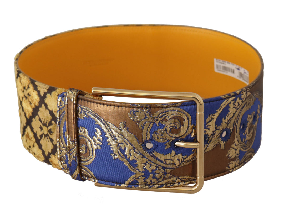  - Dolce & Gabbana Elegant Blue Leather Belt with Metal Buckle - WMB110 - 70 - Ask Me Wear