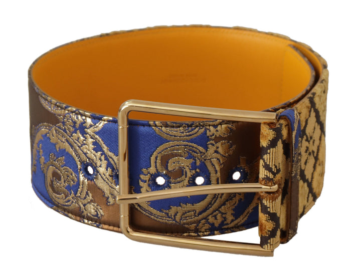  - Dolce & Gabbana Elegant Blue Leather Belt with Metal Buckle - WMB110 - 70 - Ask Me Wear