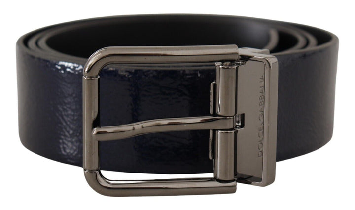  - Dolce & Gabbana Elegant Blue Leather Belt with Silver Buckle - BEL8497 - 90 - Ask Me Wear