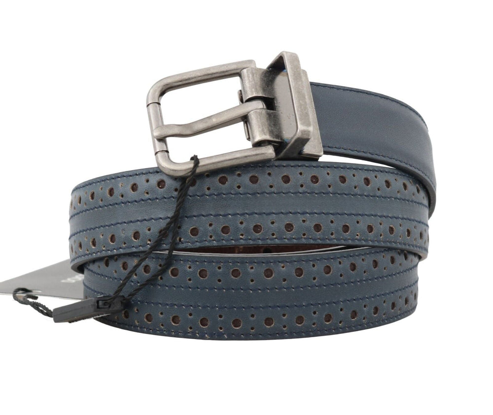  - Dolce & Gabbana Elegant Blue Leather Men's Belt - BEL50058 - 90 - Ask Me Wear