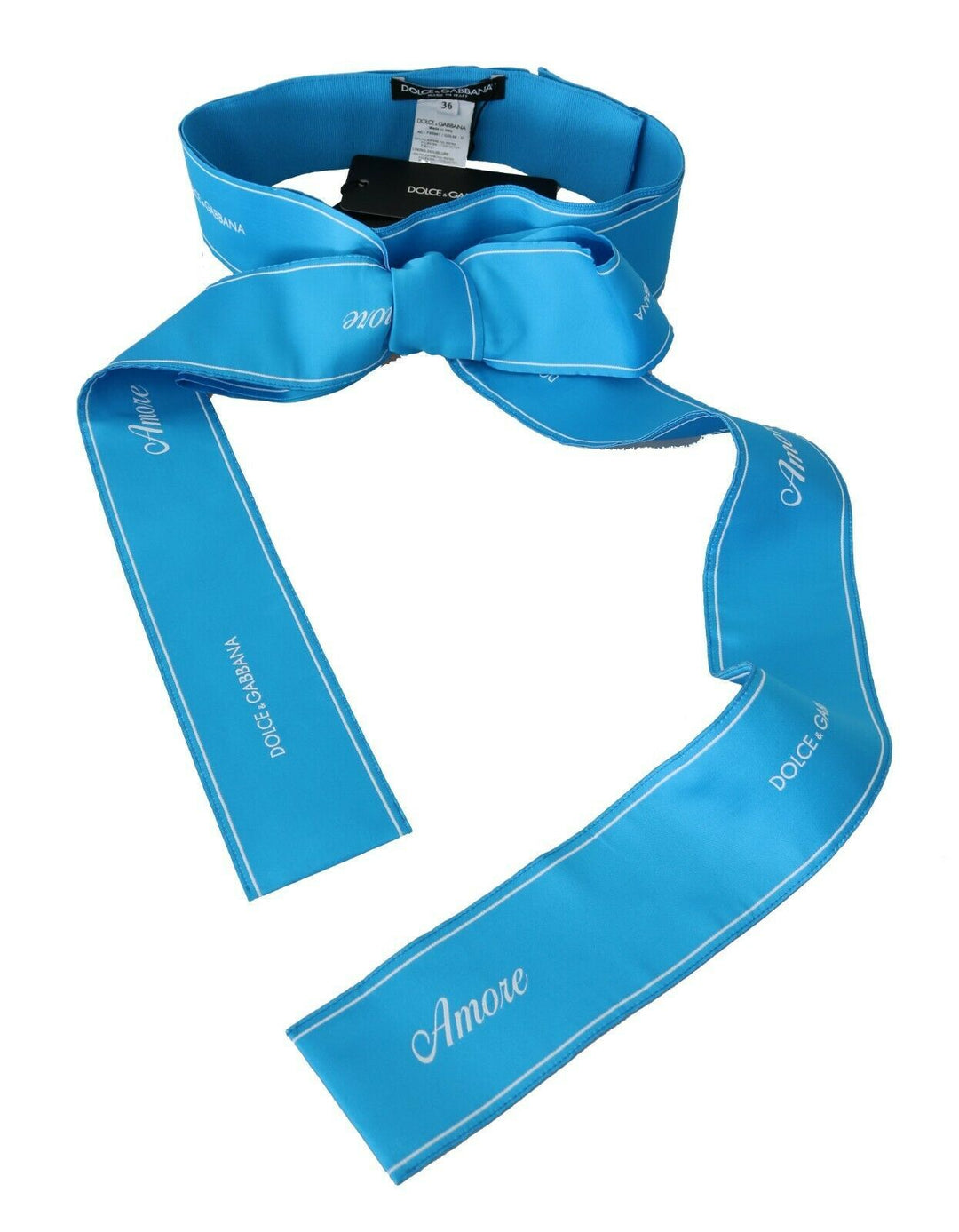  - Dolce & Gabbana Elegant Bow Snap Blue Waist Belt - BEL60571 - 36 - Ask Me Wear