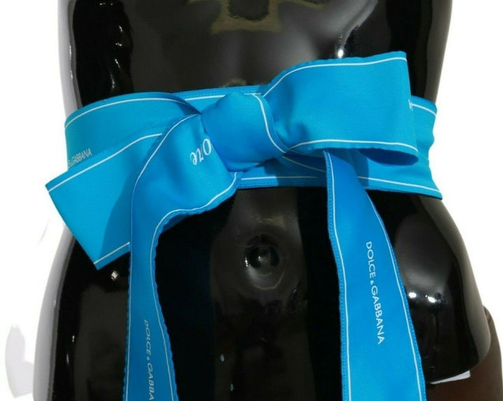  - Dolce & Gabbana Elegant Bow Snap Blue Waist Belt - BEL60571 - 36 - Ask Me Wear