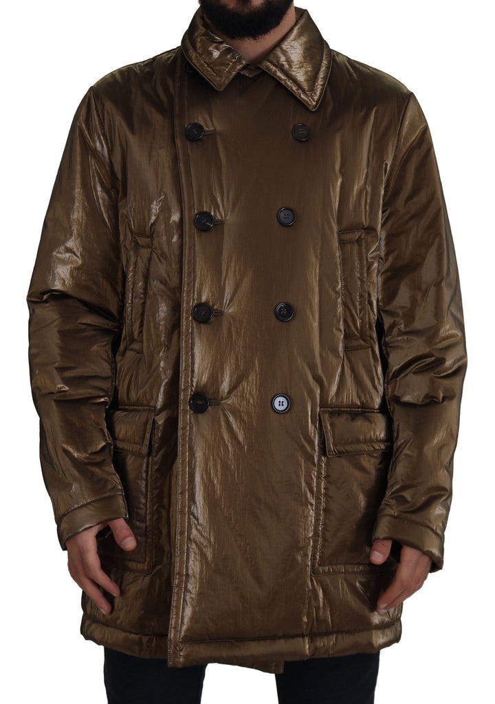  - Dolce & Gabbana Elegant Bronze Double - Breasted Jacket - JKT3370 - 52 - Ask Me Wear