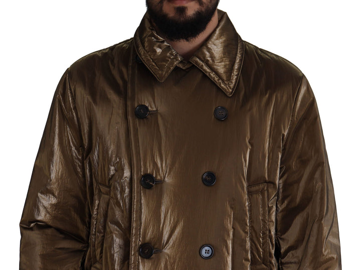  - Dolce & Gabbana Elegant Bronze Double - Breasted Jacket - JKT3370 - 52 - Ask Me Wear