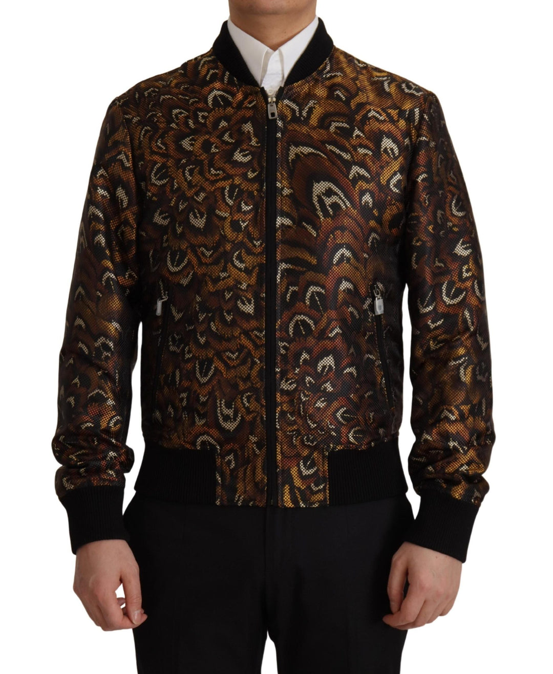  - Dolce & Gabbana Elegant Brown Blouson Jacket - JKT3362 - 44 - Ask Me Wear