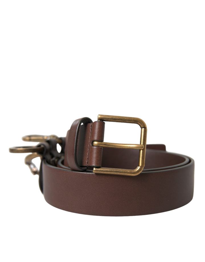  - Dolce & Gabbana Elegant Brown Calf Leather Belt - Timeless Accessory - BEL9033 - 110 - Ask Me Wear