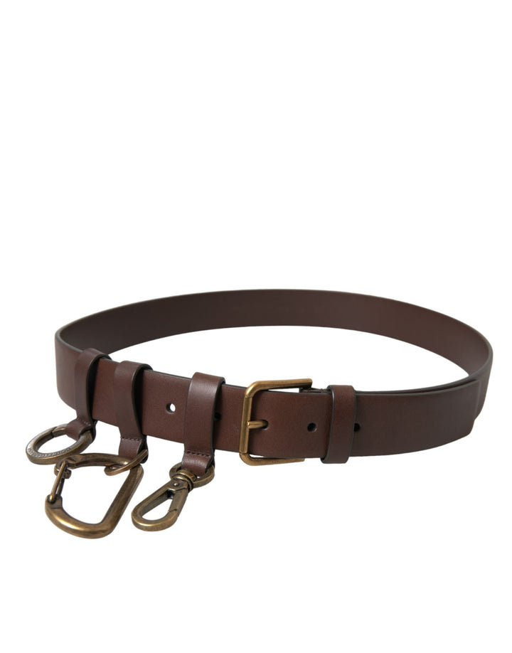  - Dolce & Gabbana Elegant Brown Calf Leather Belt - Timeless Accessory - BEL9033 - 110 - Ask Me Wear