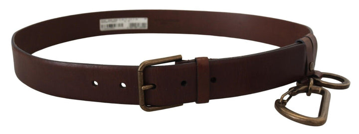  - Dolce & Gabbana Elegant Brown Leather Belt with Metal Buckle - BEL8905 - 36 - Ask Me Wear