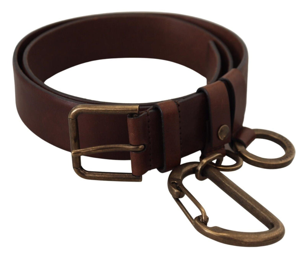  - Dolce & Gabbana Elegant Brown Leather Belt with Metal Buckle - BEL8905 - 36 - Ask Me Wear