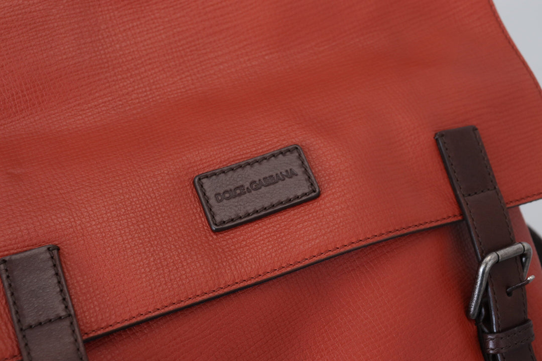  - Dolce & Gabbana Elegant Calfskin Leather Backpack in Orange - BAG1067 - Ask Me Wear