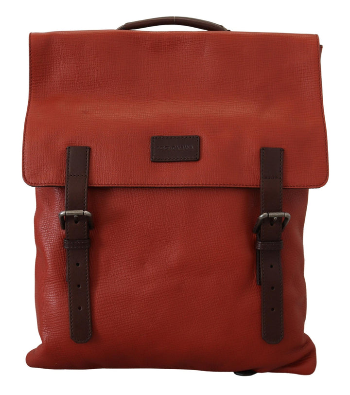  - Dolce & Gabbana Elegant Calfskin Leather Backpack in Orange - BAG1067 - Ask Me Wear