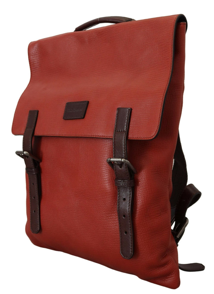  - Dolce & Gabbana Elegant Calfskin Leather Backpack in Orange - BAG1067 - Ask Me Wear