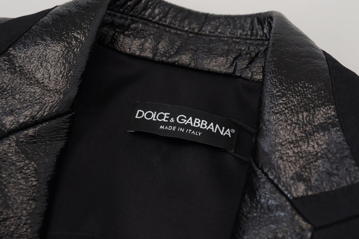  - Dolce & Gabbana Elegant Cropped Black Designer Jacket - JKT3489 - 40 - Ask Me Wear