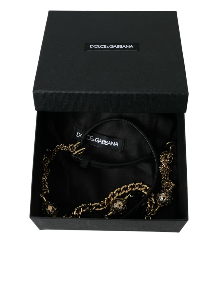  - Dolce & Gabbana Elegant Crystal Bounce Leather Waist Belt - WMB303 - 75 - Ask Me Wear