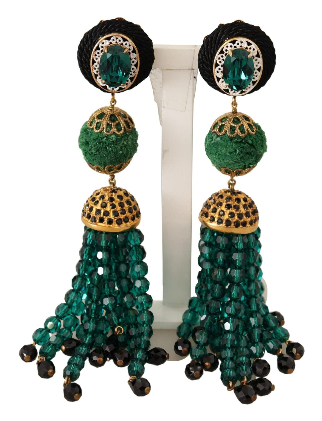  - Dolce & Gabbana Elegant Crystal Drop Clip - On Earrings - SMY100598 - Ask Me Wear