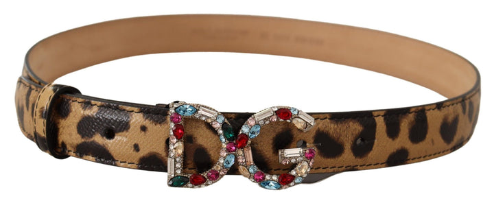  - Dolce & Gabbana Elegant Crystal - Embellished Leopard Belt - BEL8231 - 70 - Ask Me Wear