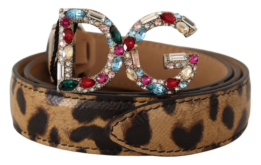  - Dolce & Gabbana Elegant Crystal - Embellished Leopard Belt - BEL8231 - 70 - Ask Me Wear