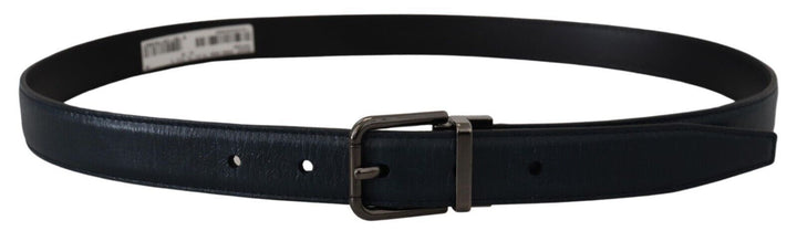  - Dolce & Gabbana Elegant Dark Blue Leather Belt - BEL8934 - 90 - Ask Me Wear