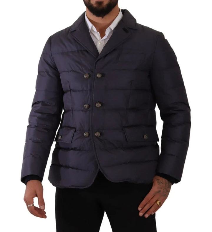  - Dolce & Gabbana Elegant Dark Blue Silk Blend Jacket - JKT3300 - IT44 - Ask Me Wear