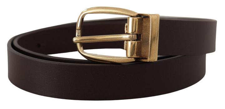  - Dolce & Gabbana Elegant Dark Brown Leather Belt - BEL8602 - 85 - Ask Me Wear