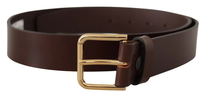  - Dolce & Gabbana Elegant Dark Brown Leather Belt - BEL8608 - 90 - Ask Me Wear