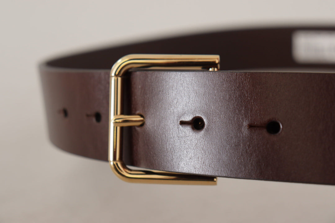  - Dolce & Gabbana Elegant Dark Brown Leather Belt - BEL8608 - 90 - Ask Me Wear