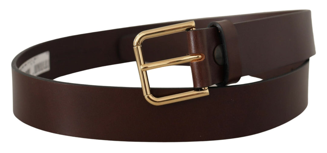  - Dolce & Gabbana Elegant Dark Brown Leather Belt - BEL8608 - 90 - Ask Me Wear