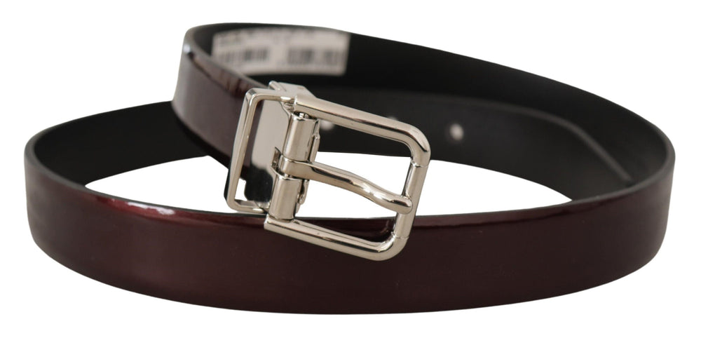  - Dolce & Gabbana Elegant Dark Brown Patent Leather Belt - BEL8506 - 90 - Ask Me Wear