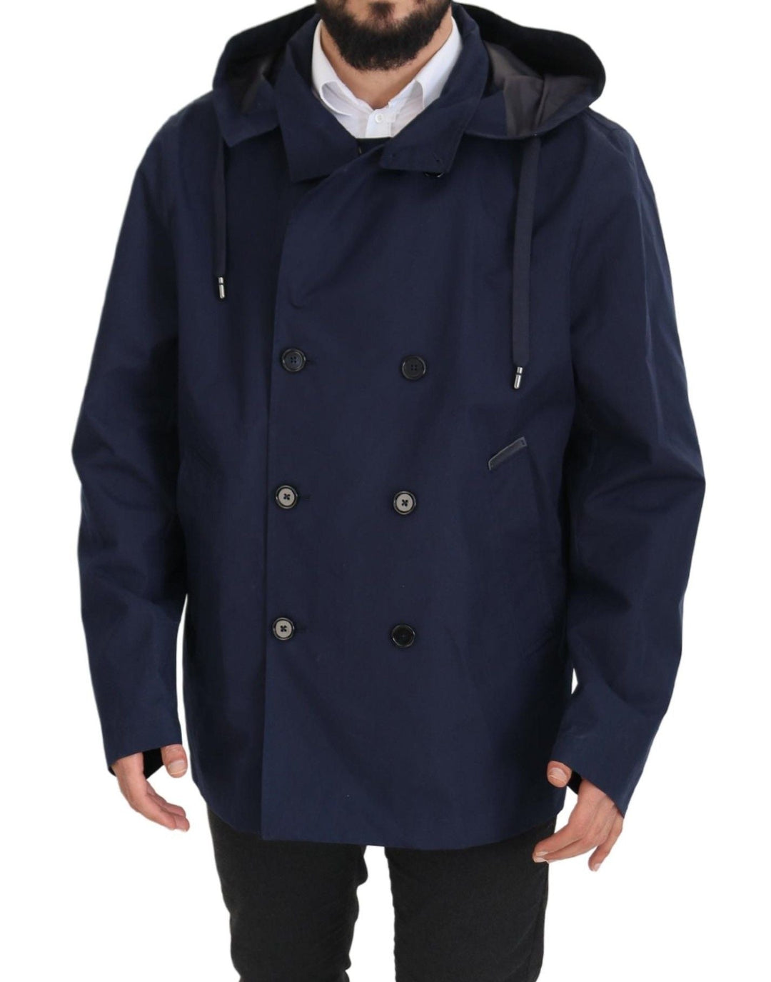  - Dolce & Gabbana Elegant Double - Breasted Blue Parka Jacket - JKT3345 - 58 - Ask Me Wear