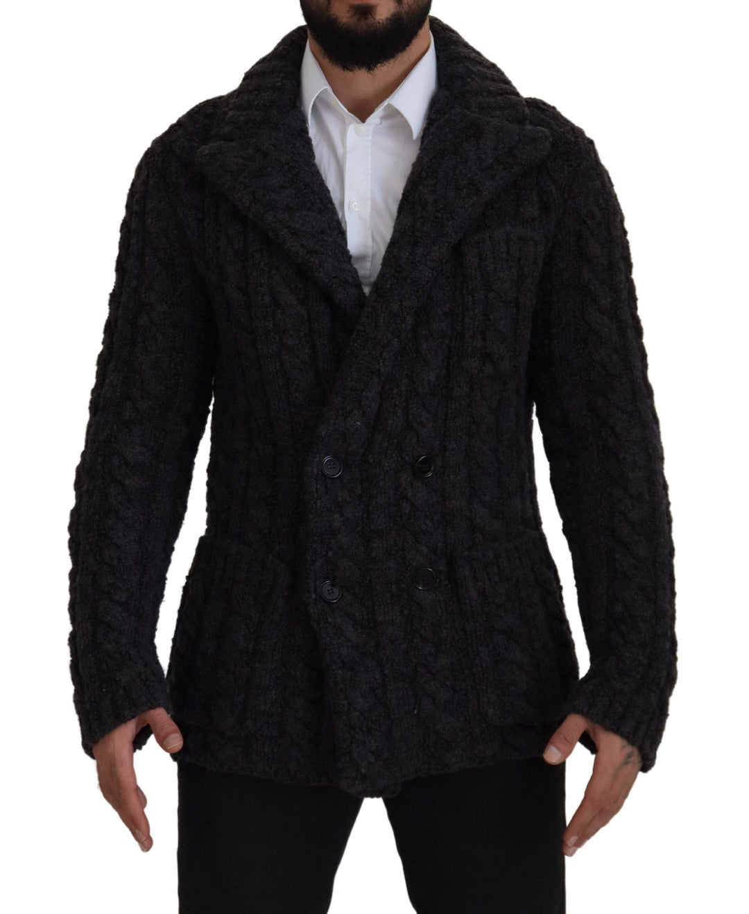  - Dolce & Gabbana Elegant Double - Breasted Wool - Cashmere Coat - JKT3413 - 46 - Ask Me Wear