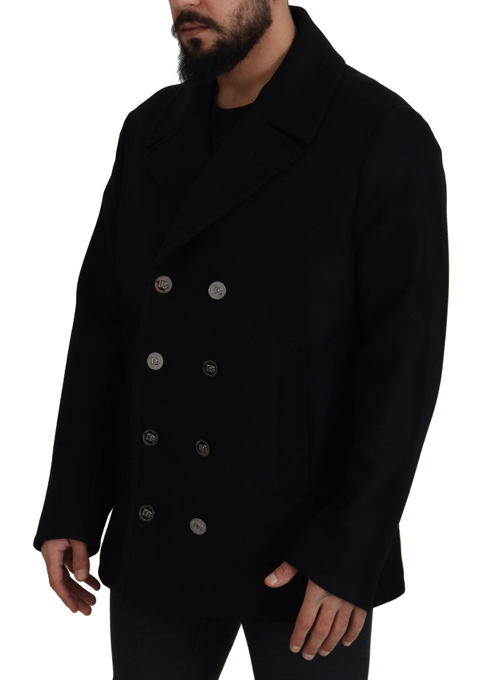  - Dolce & Gabbana Elegant Double Breasted Wool Overcoat - JKT3341 - 52 - Ask Me Wear