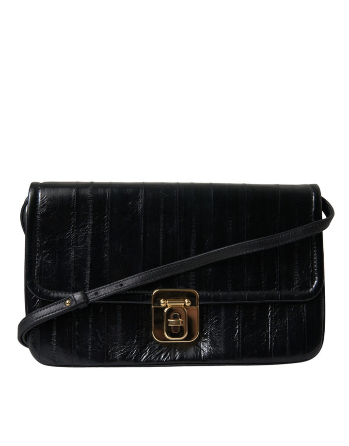  - Dolce & Gabbana Elegant Eelskin Leather Shoulder Bag - BAG1235 - Ask Me Wear