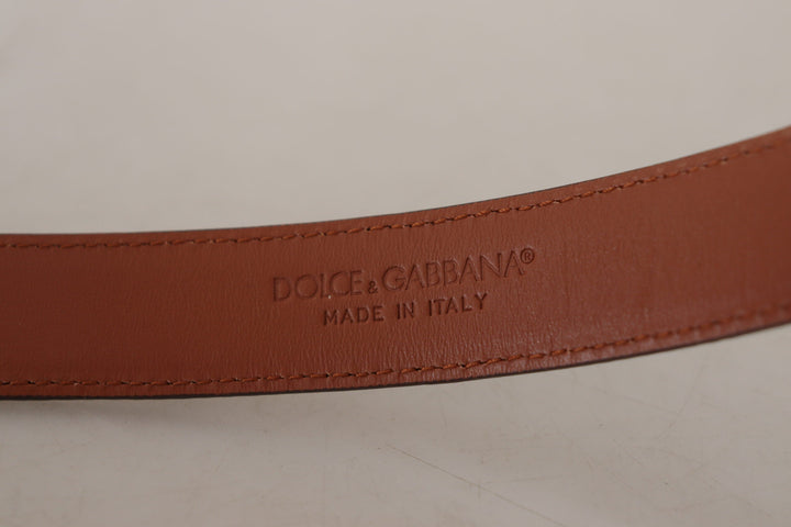  - Dolce & Gabbana Elegant Engraved Leather Belt - Timeless Style - WMB188 - 75 - Ask Me Wear