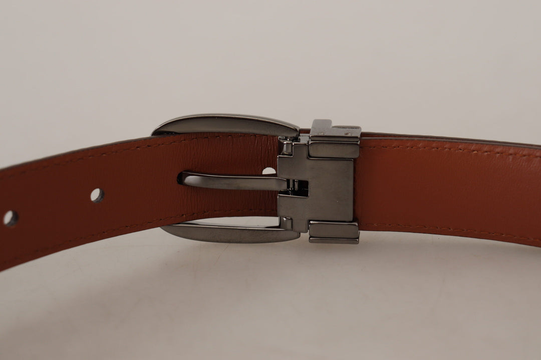  - Dolce & Gabbana Elegant Engraved Leather Belt - Timeless Style - WMB188 - 75 - Ask Me Wear