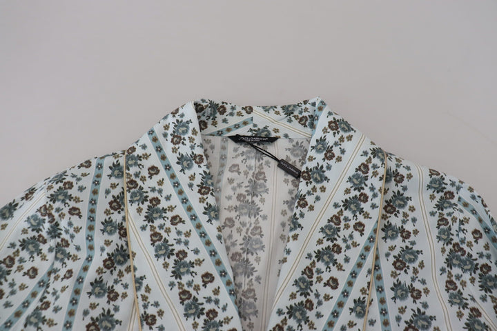  - Dolce & Gabbana Elegant Floral Cotton Jacket Robe - JKT3419 - 48 - Ask Me Wear