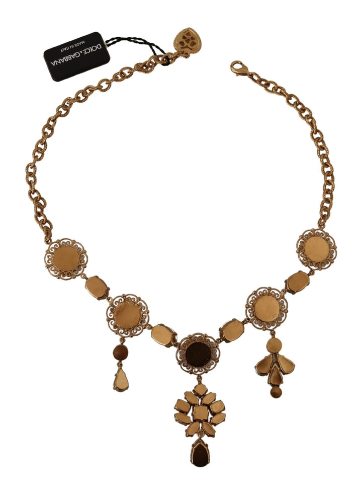  - Dolce & Gabbana Elegant Floral Statement Necklace - SMY100952 - Ask Me Wear