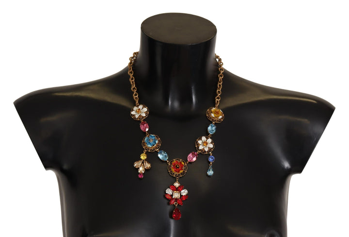  - Dolce & Gabbana Elegant Floral Statement Necklace - SMY100952 - Ask Me Wear