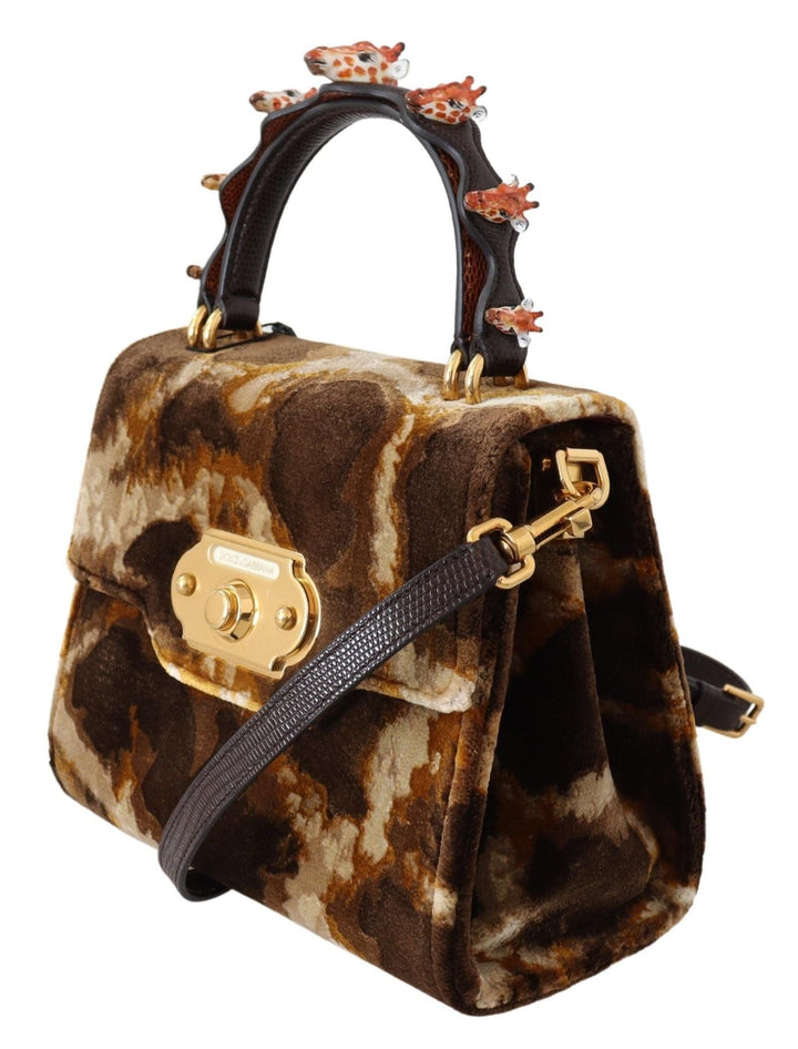  - Dolce & Gabbana Elegant Giraffe Pattern Welcome Bag with Gold Accents - VAS12215 - Ask Me Wear