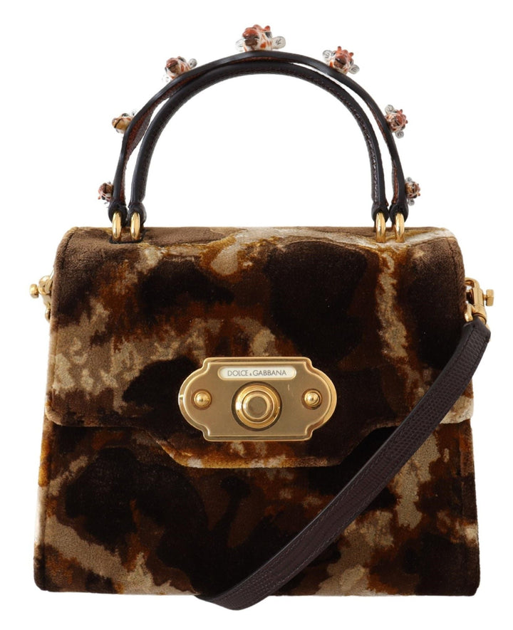  - Dolce & Gabbana Elegant Giraffe Pattern Welcome Bag with Gold Accents - VAS12215 - Ask Me Wear