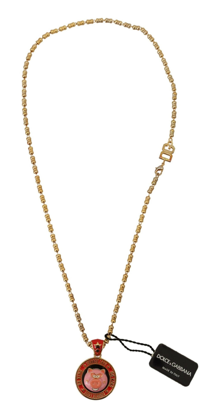  - Dolce & Gabbana Elegant Gold Charm Chain Necklace - SMY101046 - Ask Me Wear