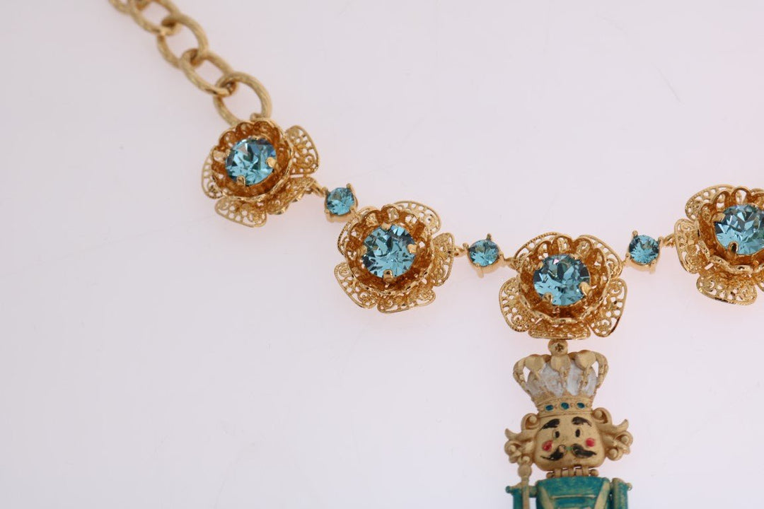  - Dolce & Gabbana Elegant Gold Crystal Statement Necklace - SMY1085 - Ask Me Wear