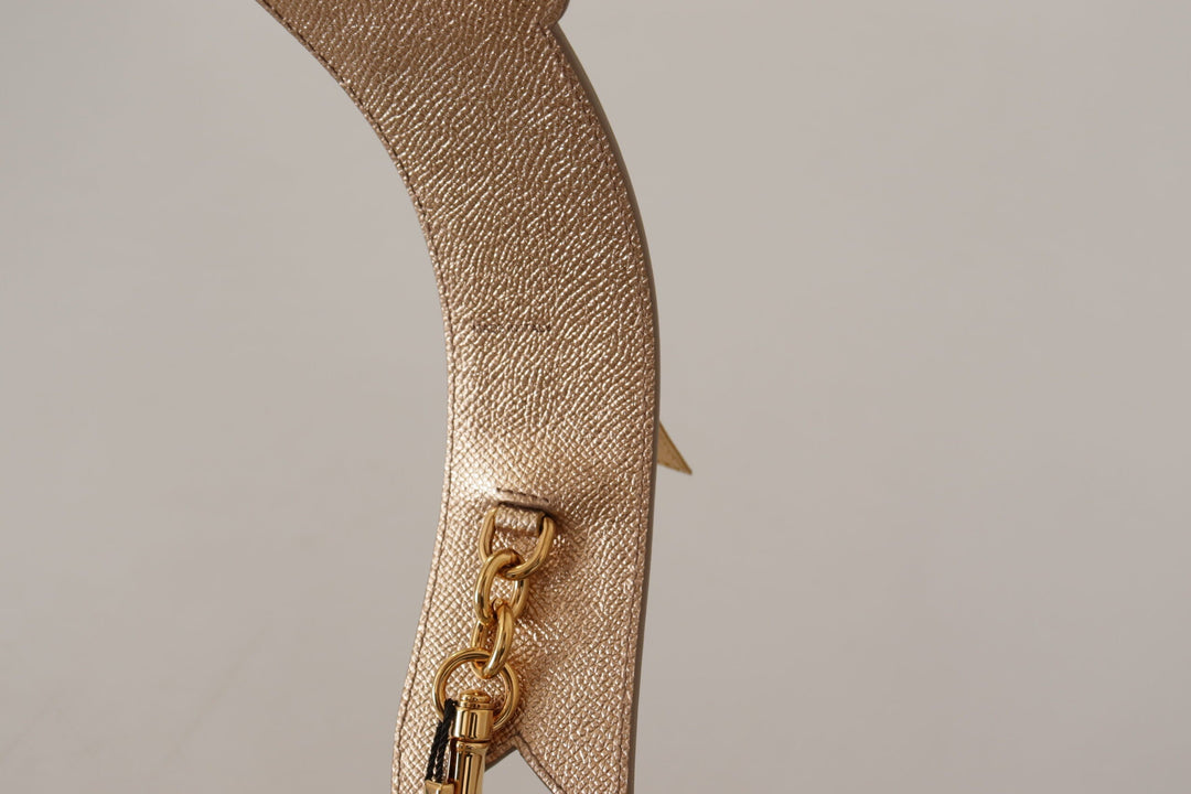  - Dolce & Gabbana Elegant Gold Leather Shoulder Strap - BEL8723 - Ask Me Wear