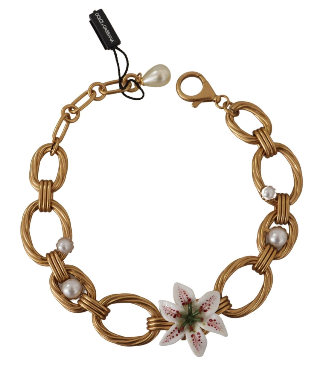  - Dolce & Gabbana Elegant Gold Lilly Flower Pendant Necklace - SMY100991 - Ask Me Wear