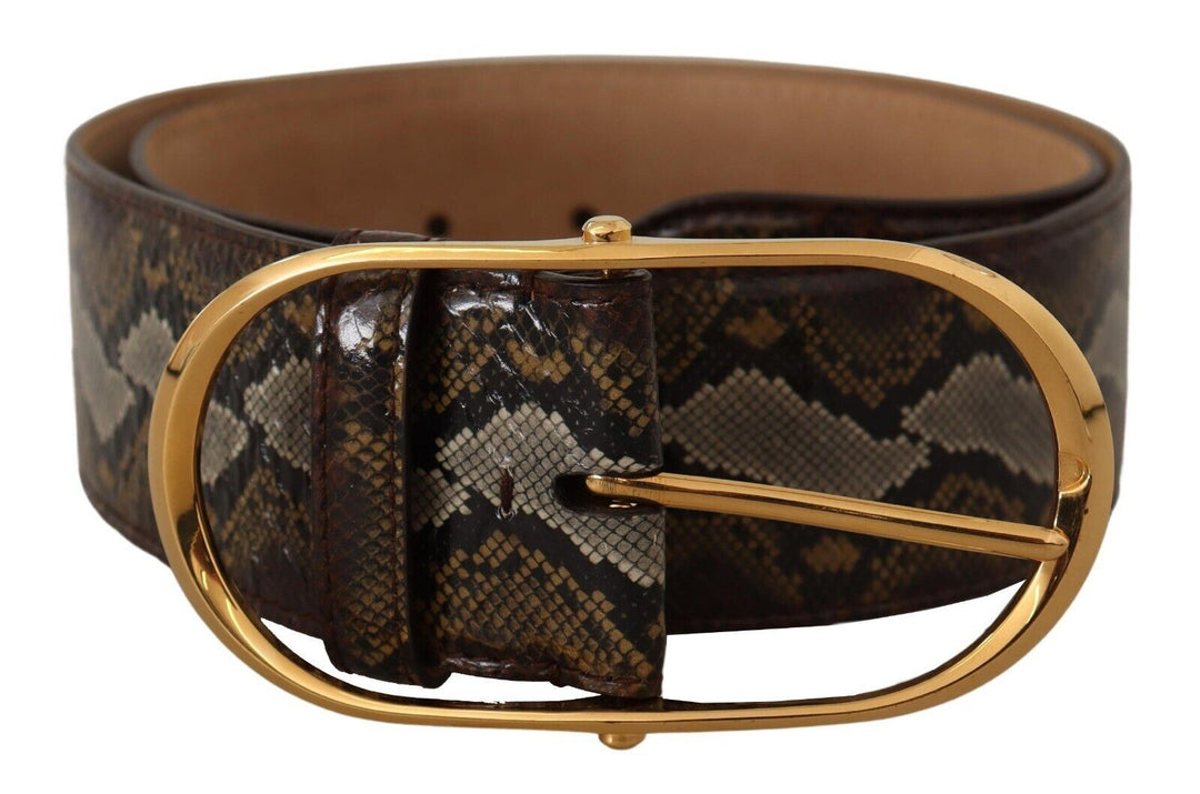  - Dolce & Gabbana Elegant Gold Oval Buckle Leather Belt - BEL8360 - 80 - Ask Me Wear