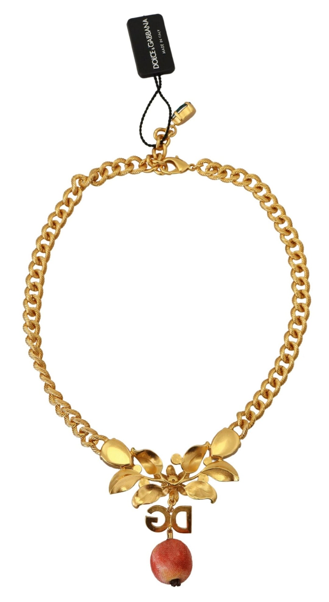  - Dolce & Gabbana Elegant Gold - Tone Floral Fruit Necklace - SMY101076 - Ask Me Wear