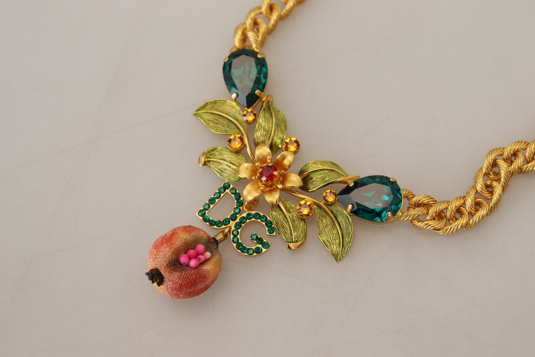  - Dolce & Gabbana Elegant Gold - Tone Floral Fruit Necklace - SMY101076 - Ask Me Wear