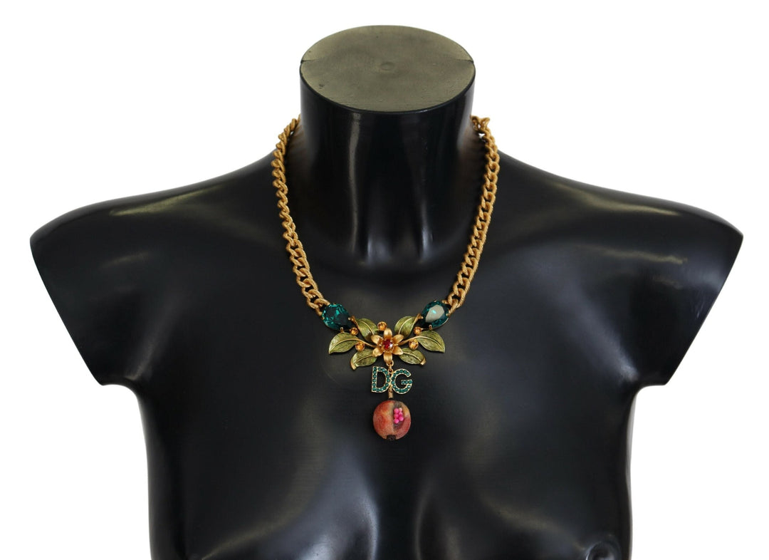  - Dolce & Gabbana Elegant Gold - Tone Floral Fruit Necklace - SMY101076 - Ask Me Wear