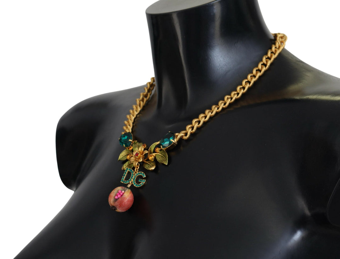  - Dolce & Gabbana Elegant Gold - Tone Floral Fruit Necklace - SMY101076 - Ask Me Wear