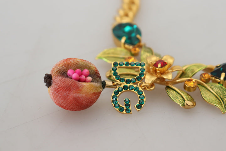  - Dolce & Gabbana Elegant Gold - Tone Floral Fruit Necklace - SMY101076 - Ask Me Wear